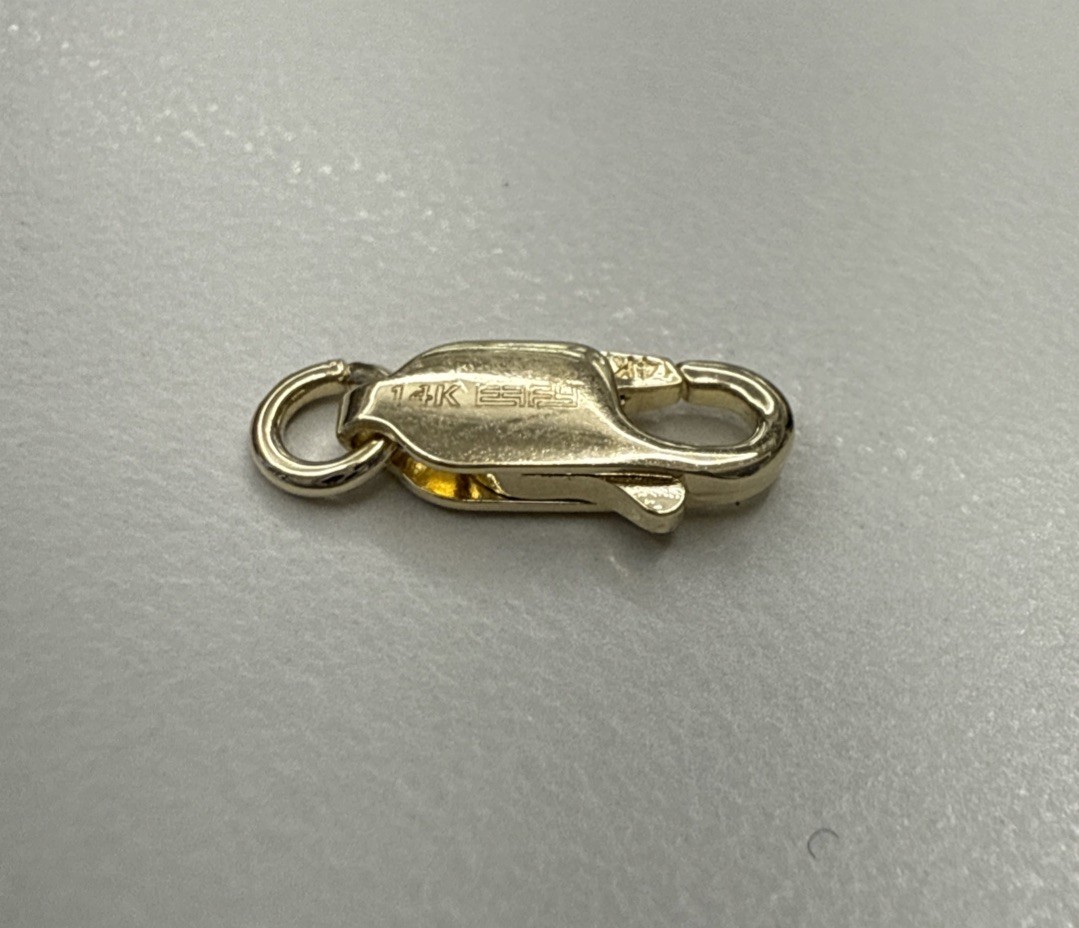 Effy 14k Yellow Gold Oval Lobster Lock 11.8 mm Clasp Finding Made In Italy