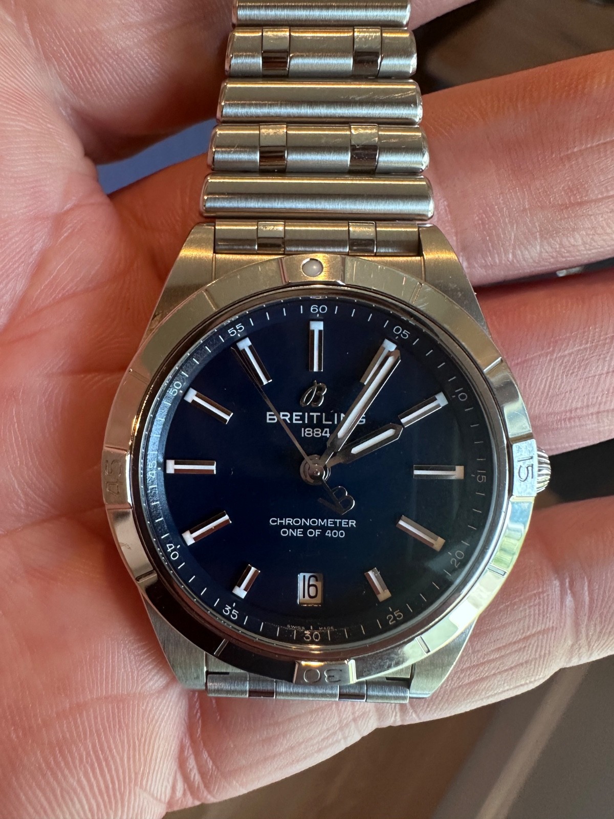 Breitling Chronomat 36 Victoria Beckham Blue Dial Stainless Steel
