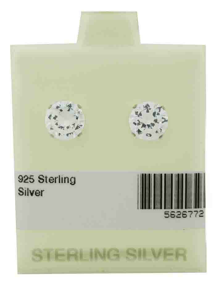 LAB CREATED WHITE SAPPHIRES 3.38 Cts STUD EARRINGS .925 SILVER-NWT