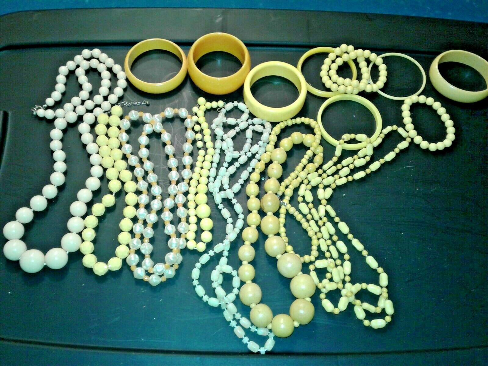 10 VINTAGE BEAD NECKLACES & BRACELETS CHOOSE LOT BY COLOR, PICTURES ARE EXAMPLES