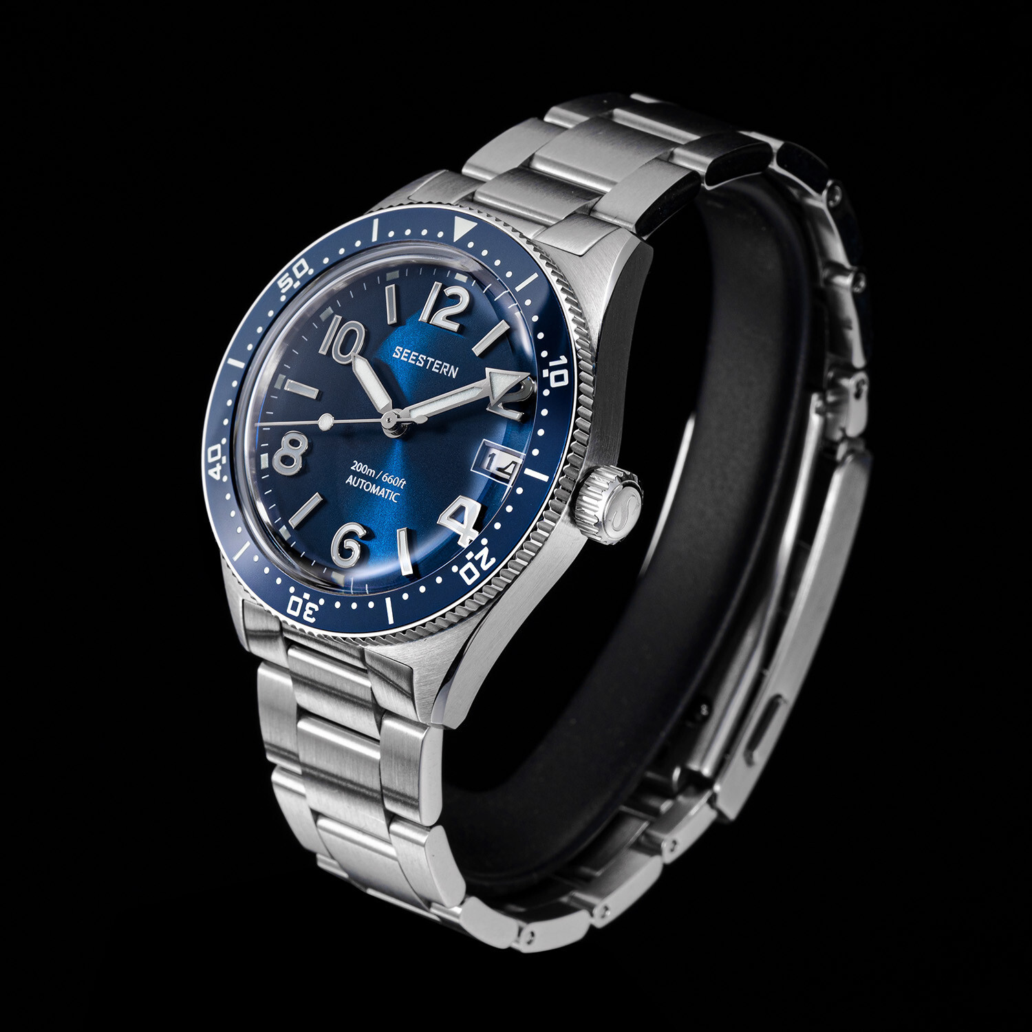 Seestern Domed Sapphire Mechanical Mens NH35 Diver Watch SEAGULL 1963 S434-2.03