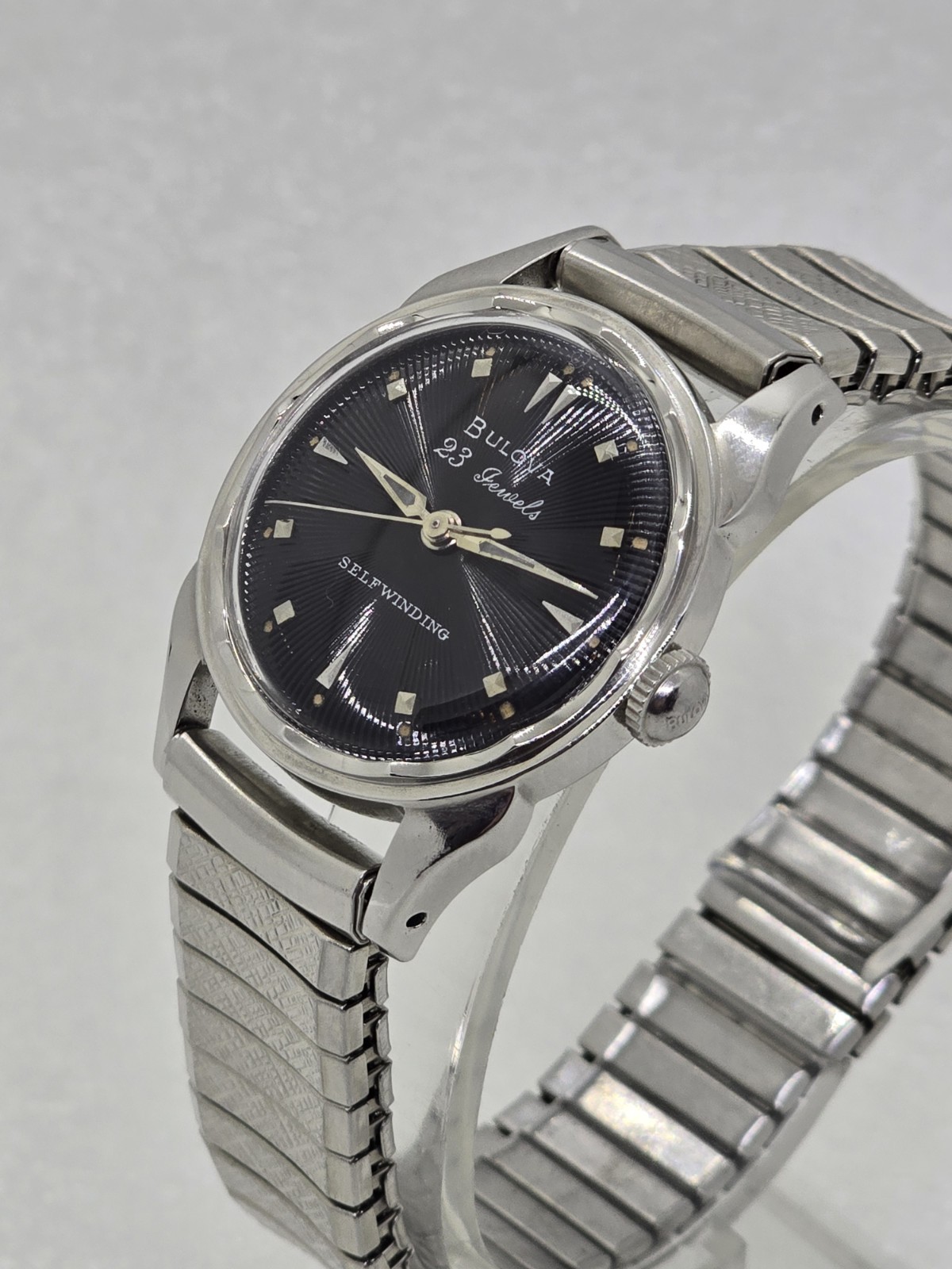 1959 Vintage Bulova 23 Jewel Automatic Black Sunburst Dial! Fully Serviced.