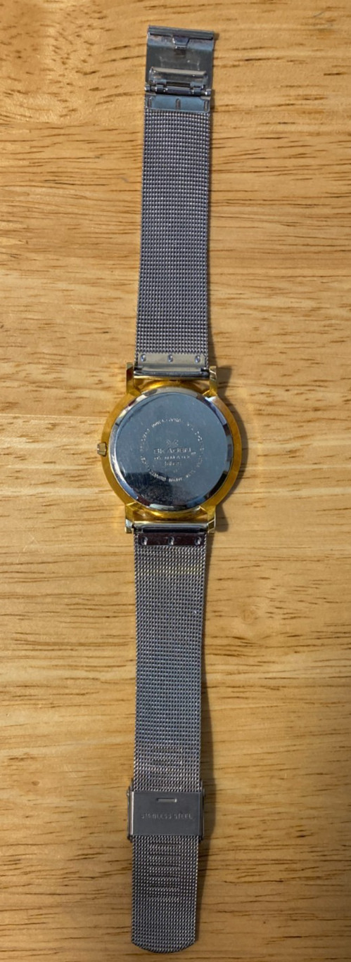 Skagen Denmark 16LGS Men’s Gold Tone Watch White Dial Date Mesh Band Quartz
