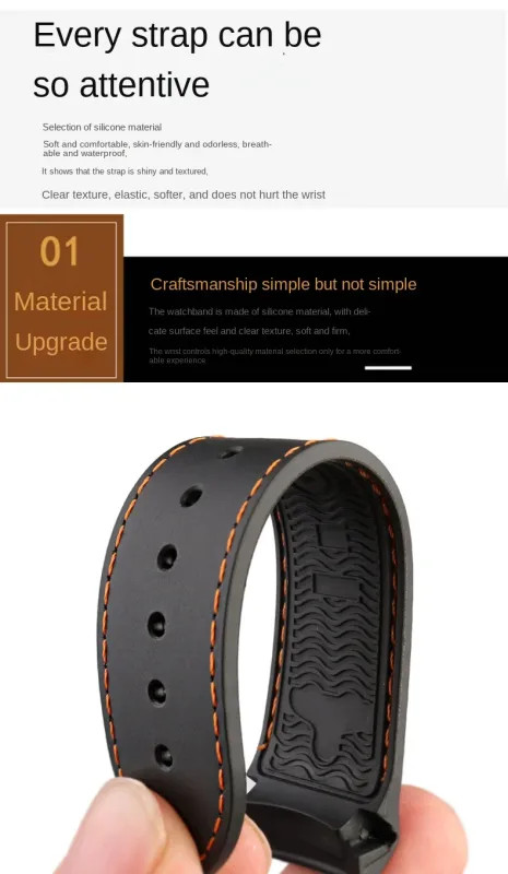 20mm 22mm Silicone Watch Band For Omega 300 SEAMASTER 600 PLANET OCEAN Seiko SKX