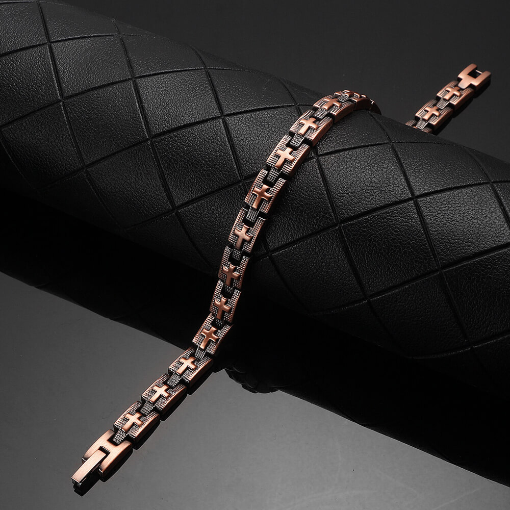 Cross Pure Copper Magnetic Bracelet Women men Arthritis Pain Balance Energy Joy