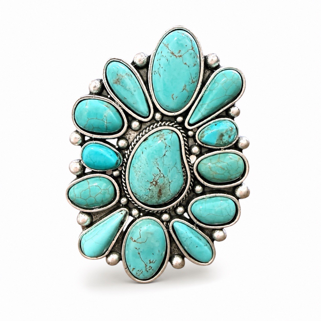 Western Turquoise Cuff Bracelet | Large Statement Cuff