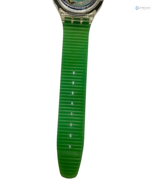 Swatch Automatic Men’s Watch Green Strap Transparent Case