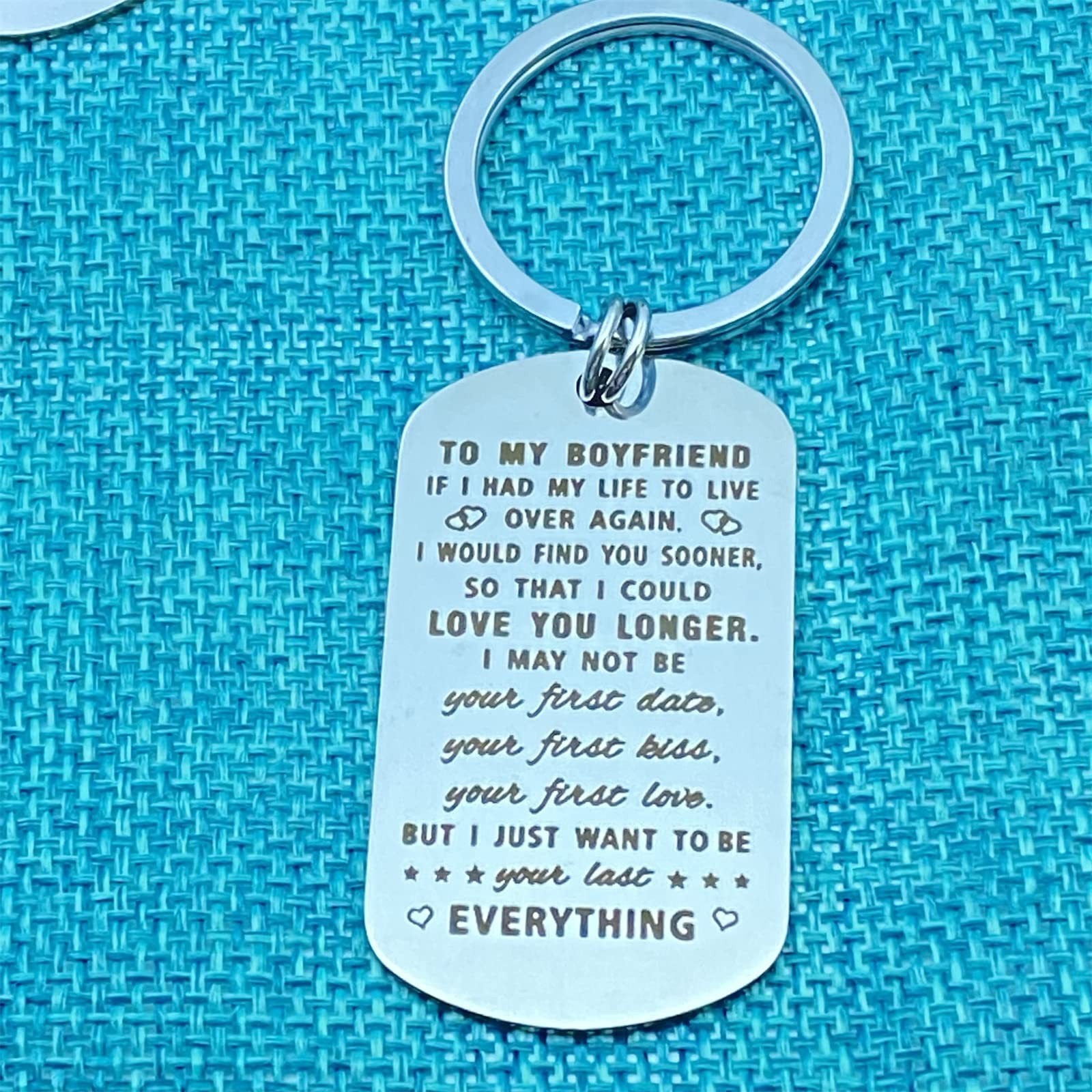 xyqcy To My Boyfriend Keychains From Girlfriend Gifts for Boyfriend Keyring C…