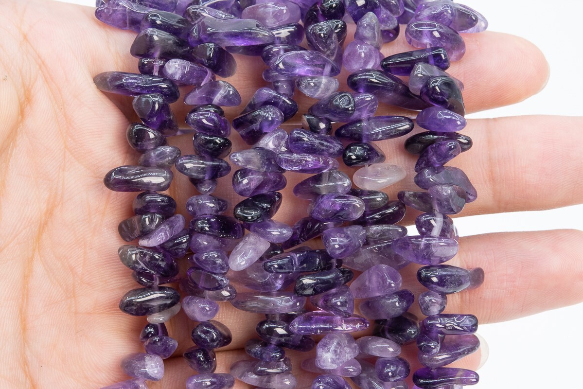 12-24×3-5MM Purple Amethyst Stick Pebble Chip Grade AAA Natural Loose Beads