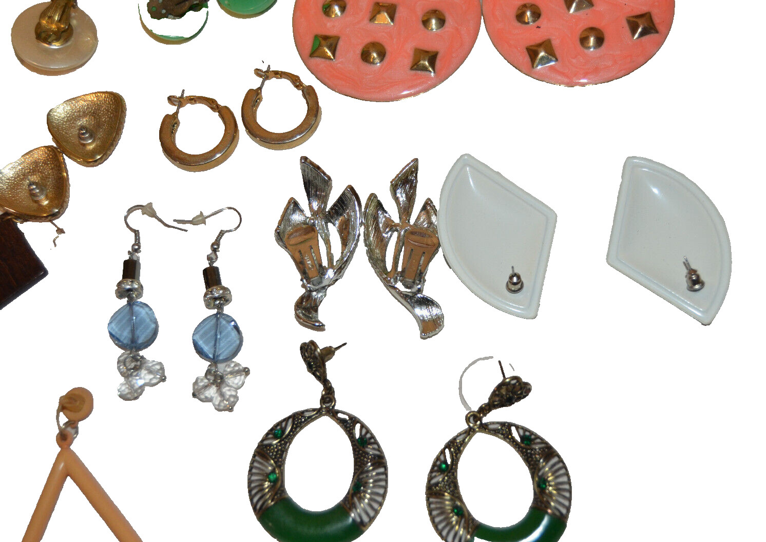42 Costume Jewelry Earrings Lot – Mixed Types – Peirced & Clasps