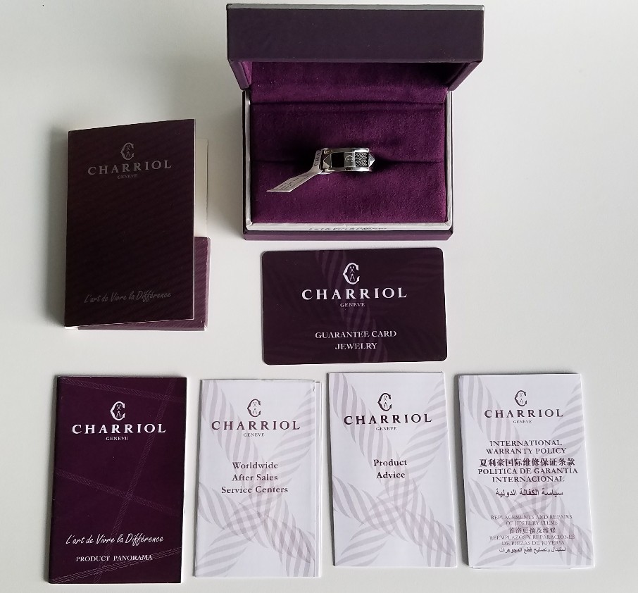 CHARRIOL Forever Steel and Black PVD Ring Studs Size 8 1/4 NWT $242