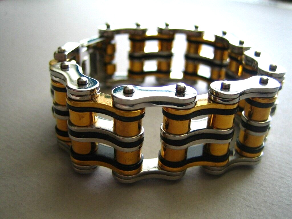STAINLESS STEEL MOTORCYCLE – BICYCLE CHAIN BRACELET