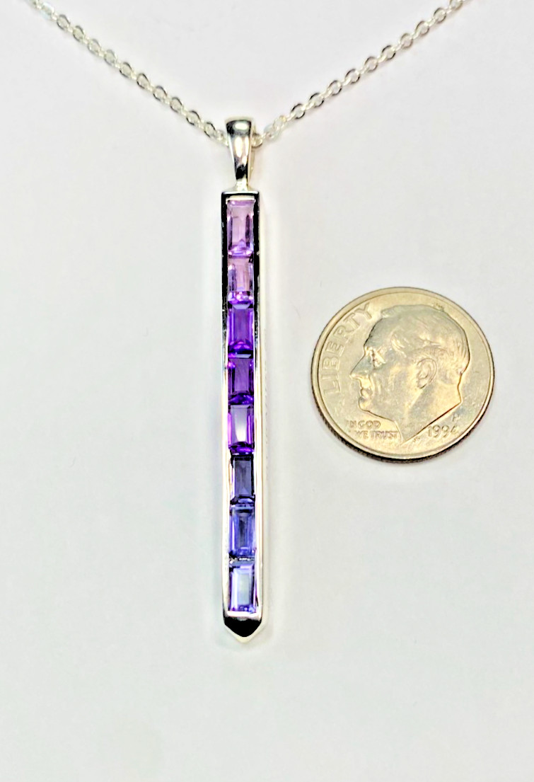 Kit Heath Lavender Amethyst Pendant Necklace Sterling Silver 30–32″ NWT 8g