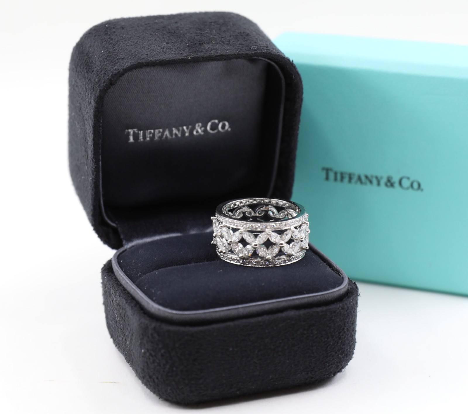 Tiffany & Co. Victoria Eternity Diamond Band Ring Platinum Size 6.5
