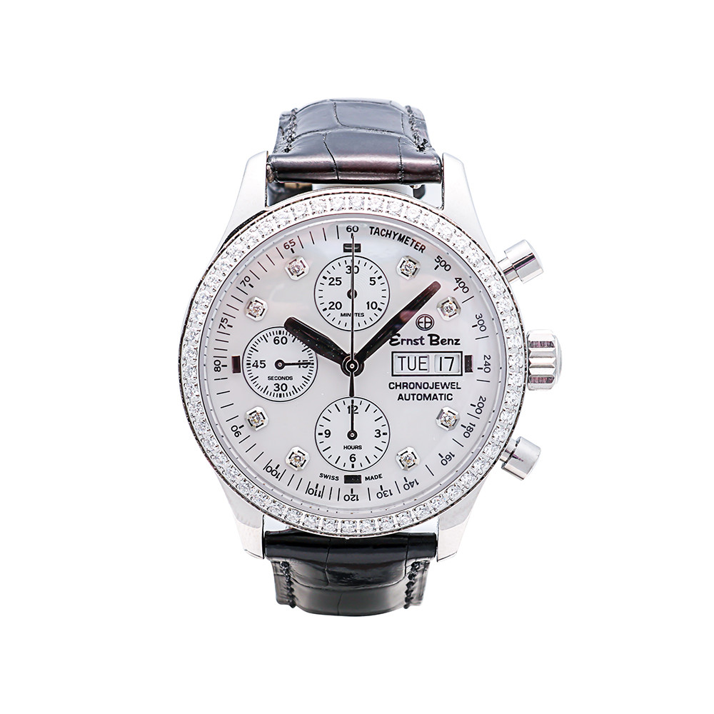 Ernst Benz Chronojewel Watch White MOP Dial 40mm Automatic Retail: $10,750 Used
