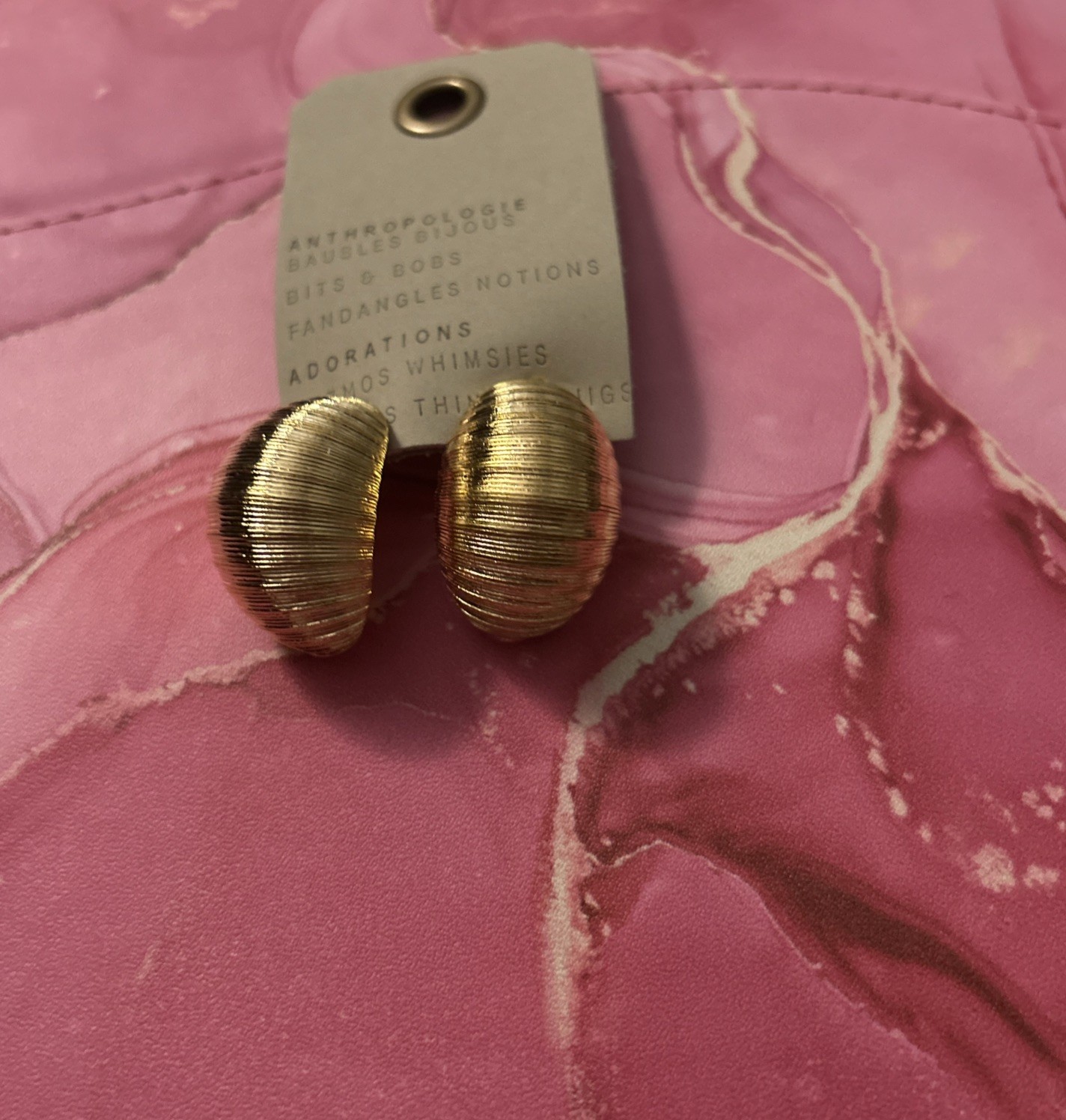 Anthropologie Textured Hoops
