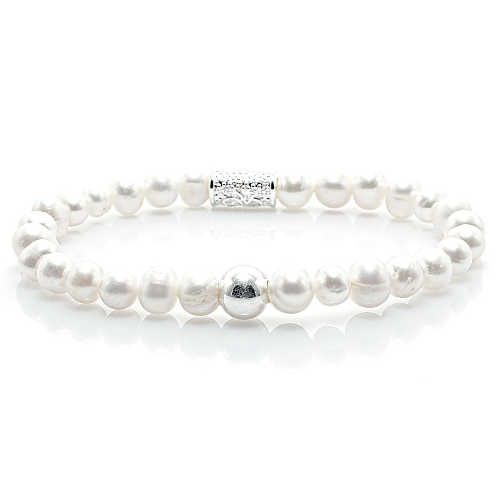 Freshwater Beads 925 Sterling Silver Bracelet Bracelet Bead Bracelet Smooth Ball