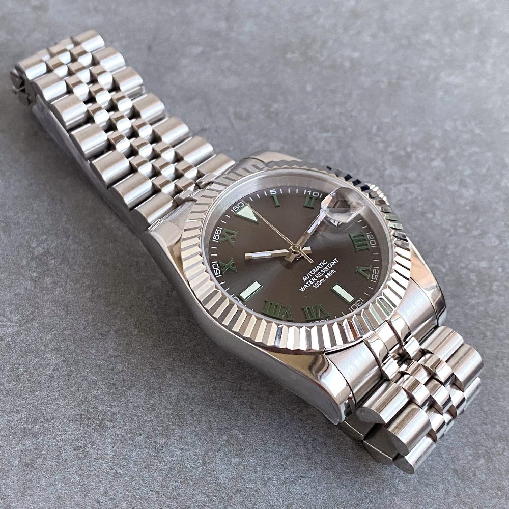 Tandorio 36/39mm Sapphire Gray Roman Dial 20ATM Automatic NH35A PT5000 Men Watch