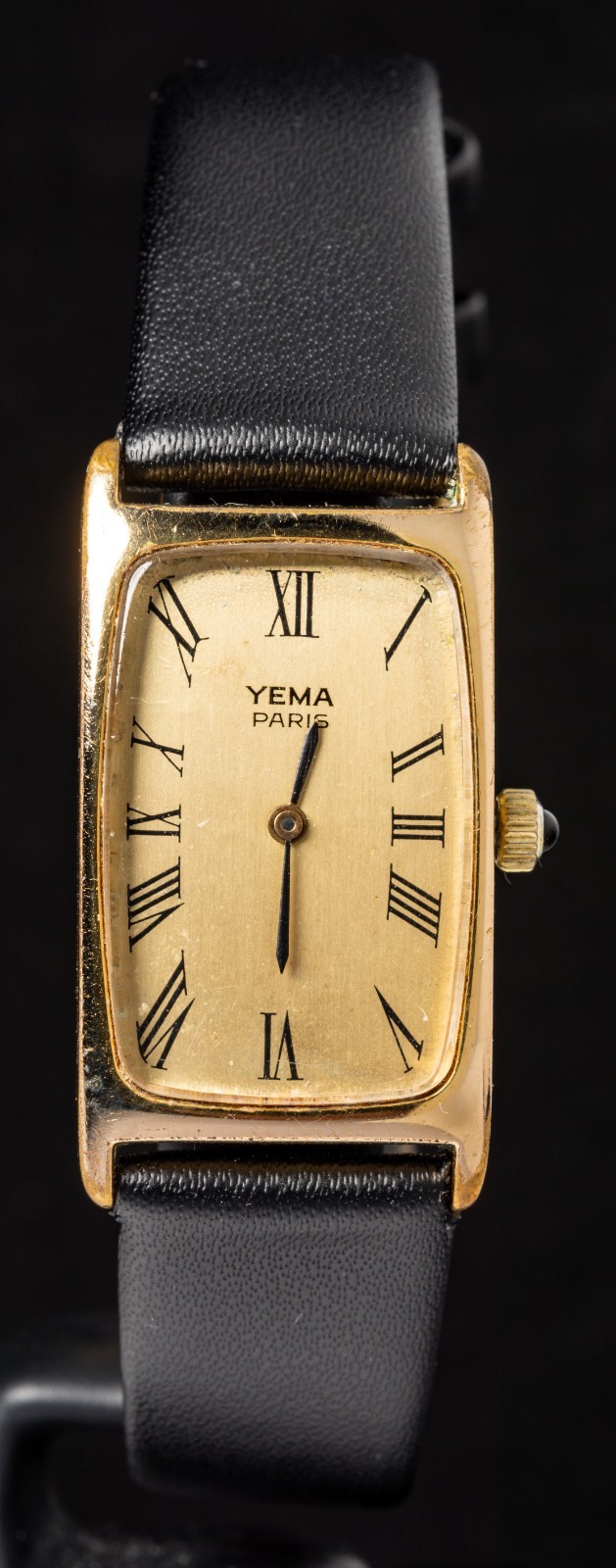 Yema Paris Tank Roman Gold-Tone Men’s Hand-Wind Vintage Dress Watch — Working