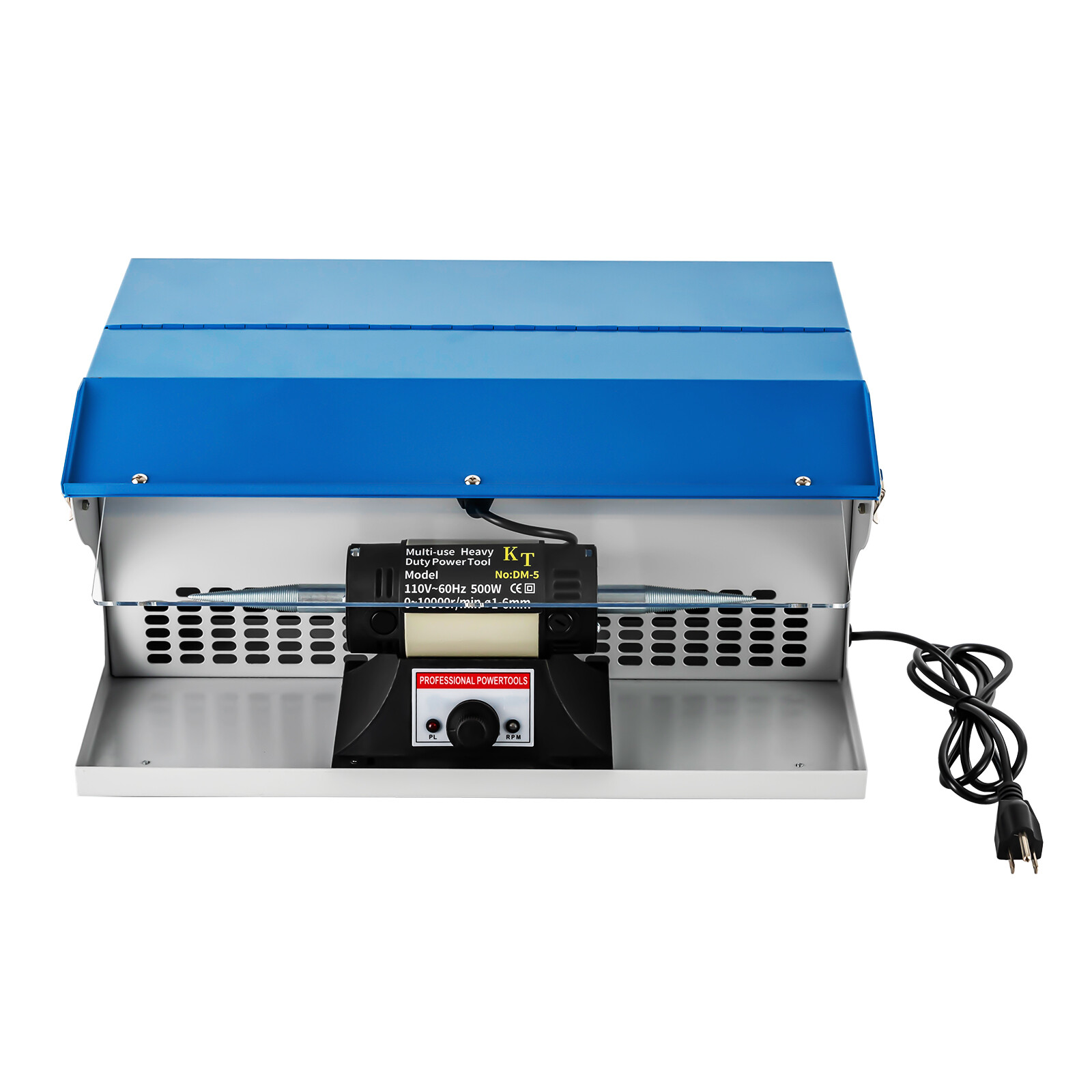 Benchtop Polishing Buffing Machine Jewelry Polisher Dust Collector W/ Light 500W