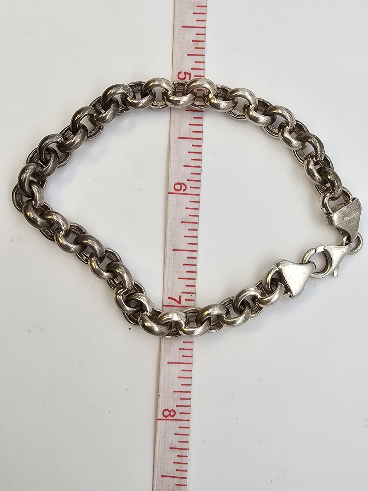Vintage Italy 925 Sterling Silver Heavy Rolo Link Chain Bracelet – 13.94g