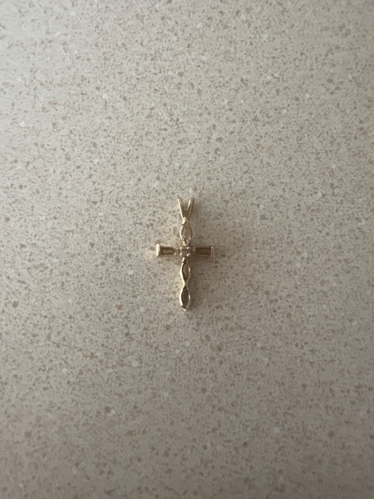10k gold cross with small dimond:1 inch
