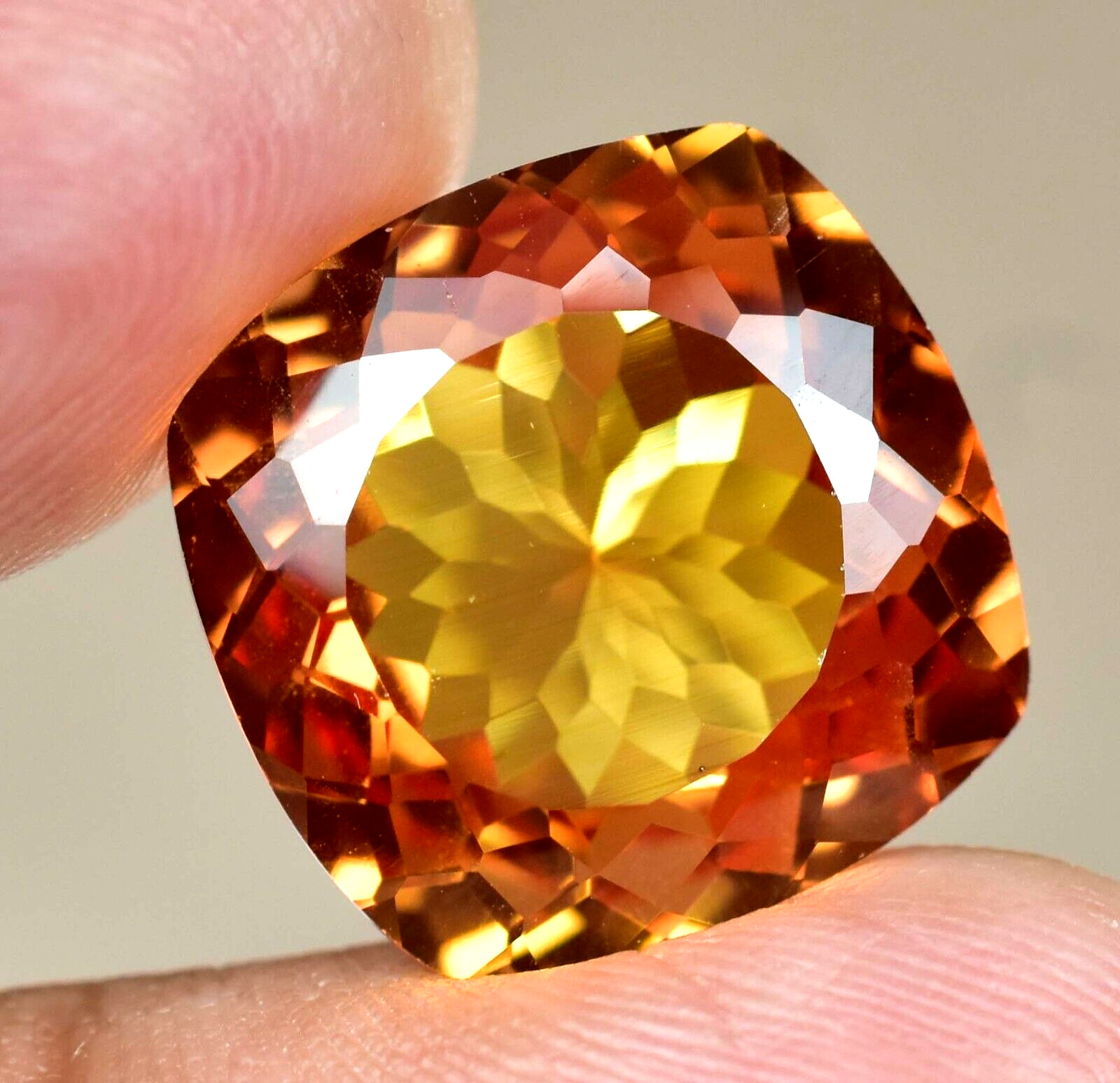Natural imperial Topaz 20.20 Ct Cushion Stunning Flawless AGL Certified Gemstone
