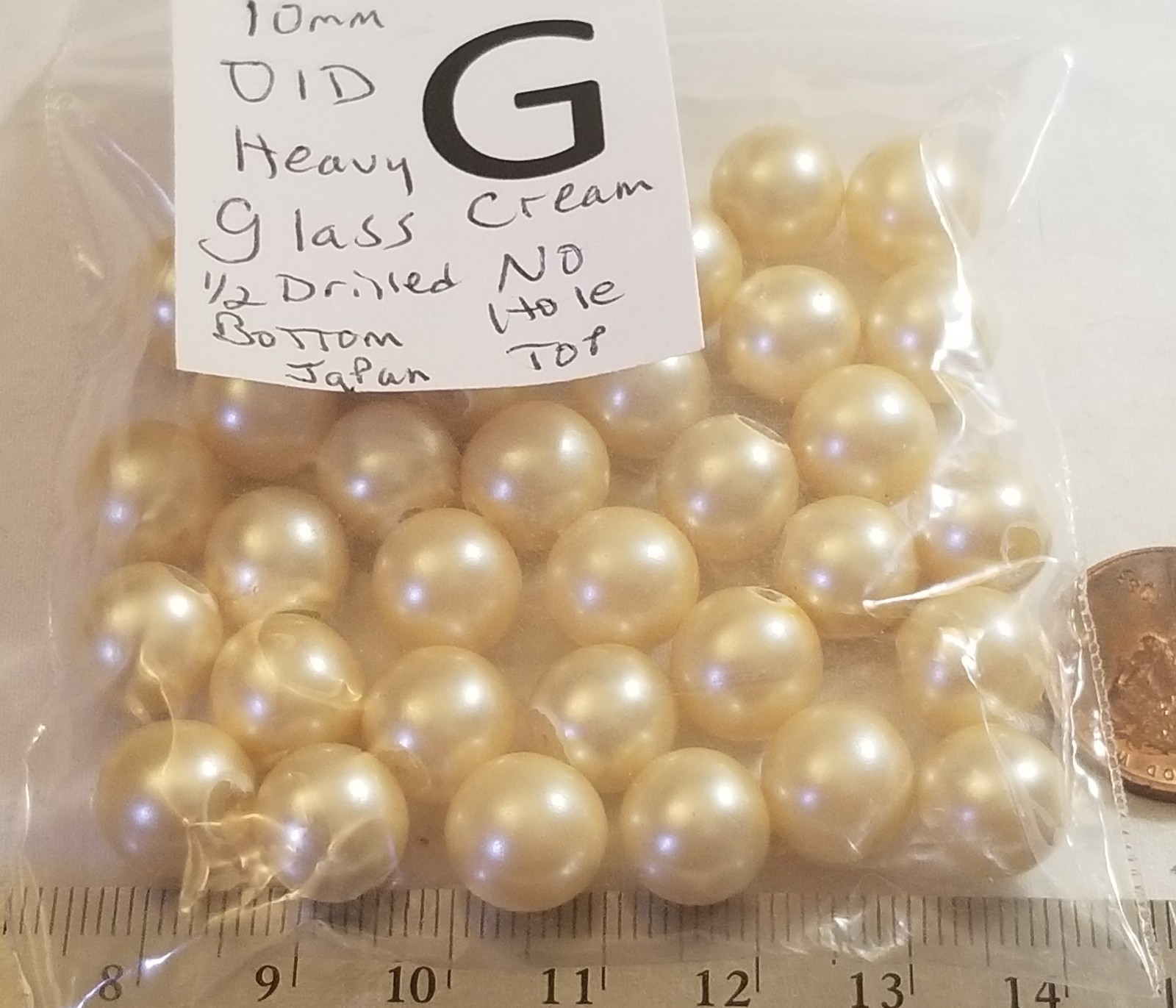 Vtg 8mm No Hole Pearl Bead ball Mix Cream White Color Jewelry Craft repair Lot