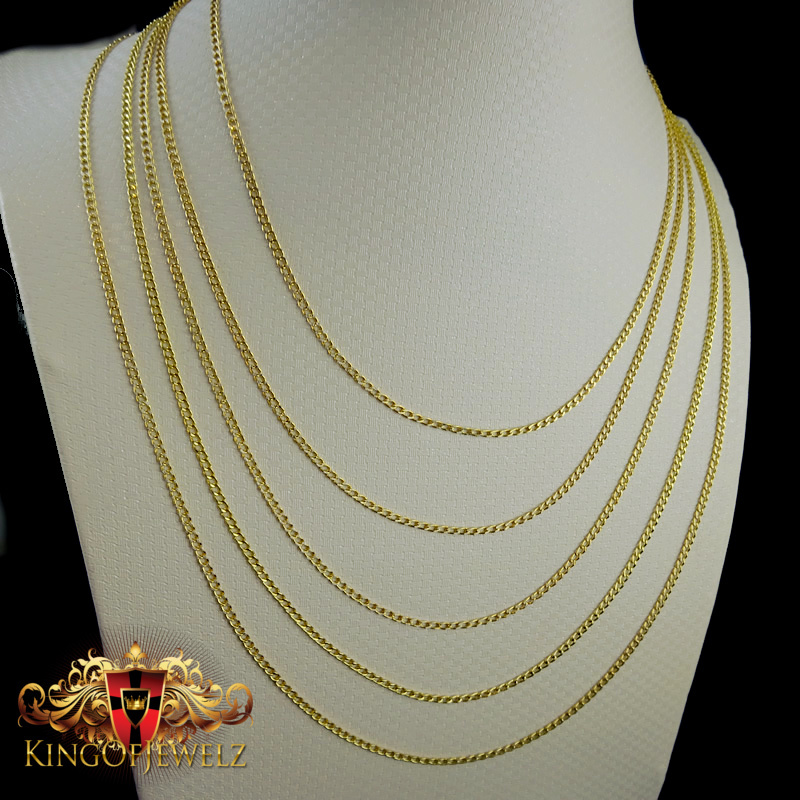MEN LADIES 10K YELLOW GOLD MIAMI CUBAN CURB LINK CHAIN NECKLACE 2.5 MM 16~24 INC