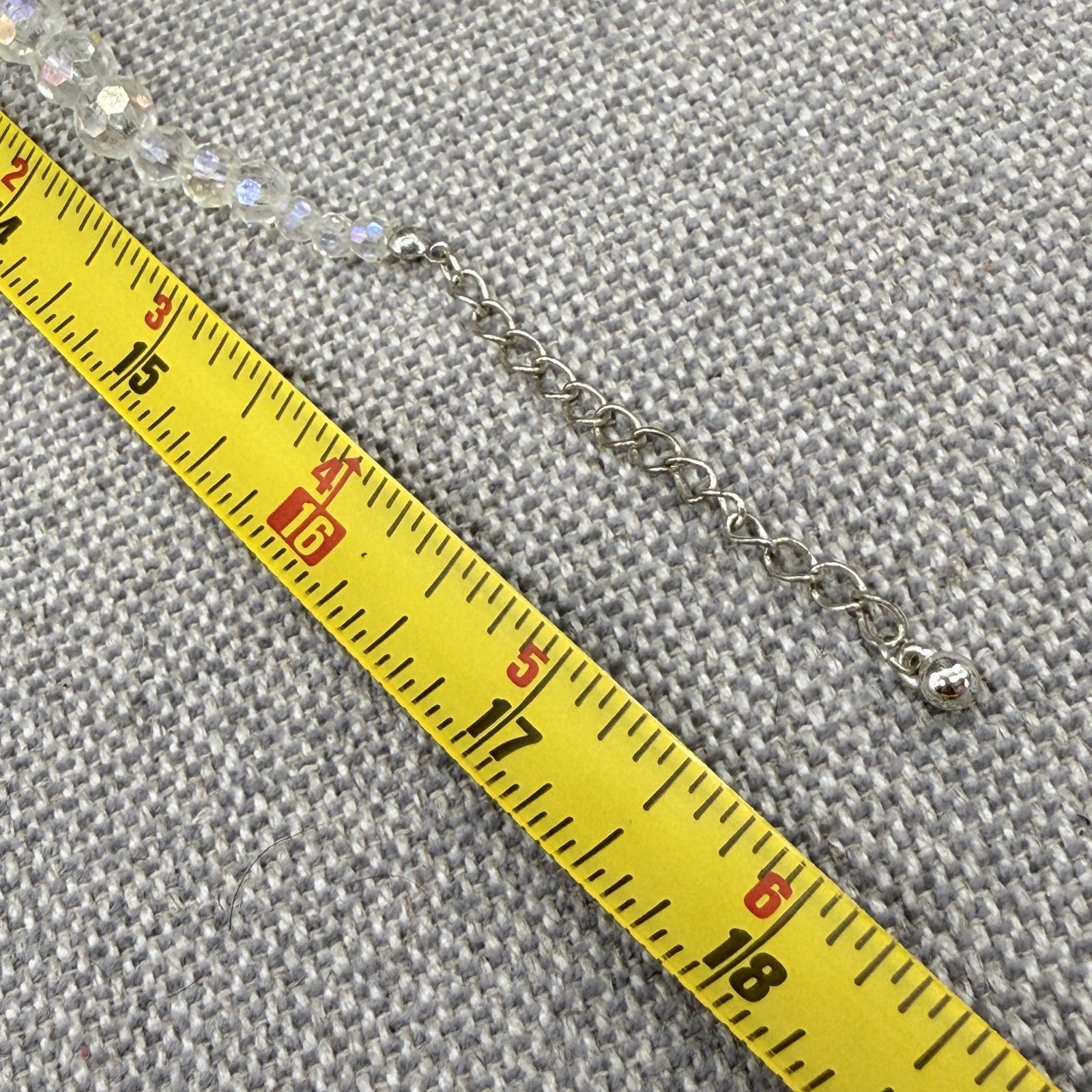 Vintage Necklace Earrings Jewelry Set AB Acrylic Beads Dangle Pierced Earrings