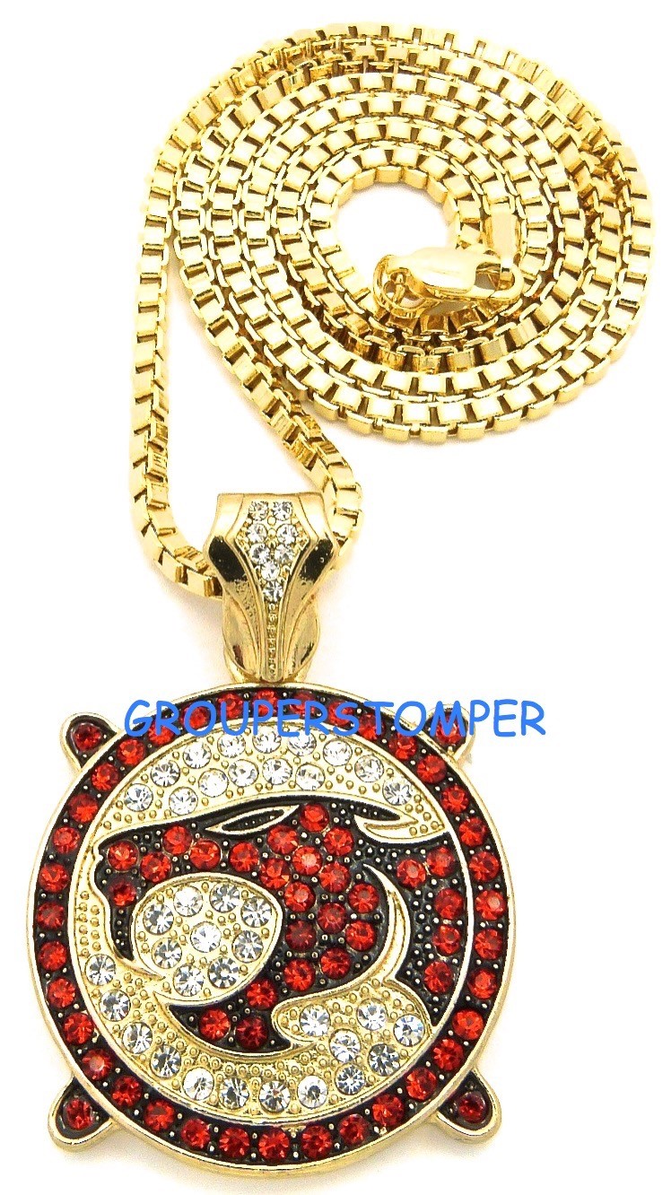 Thunder Cat Metal Necklace Crystal Rhinestone Pendant with 24 Inch Long Chain