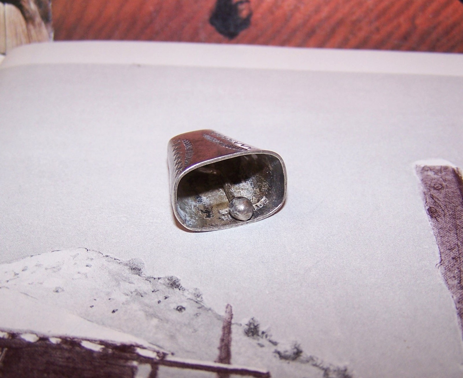 NATIVE AMERICAN Vintage Sterling Silver Cow Bell Pendant or Charm