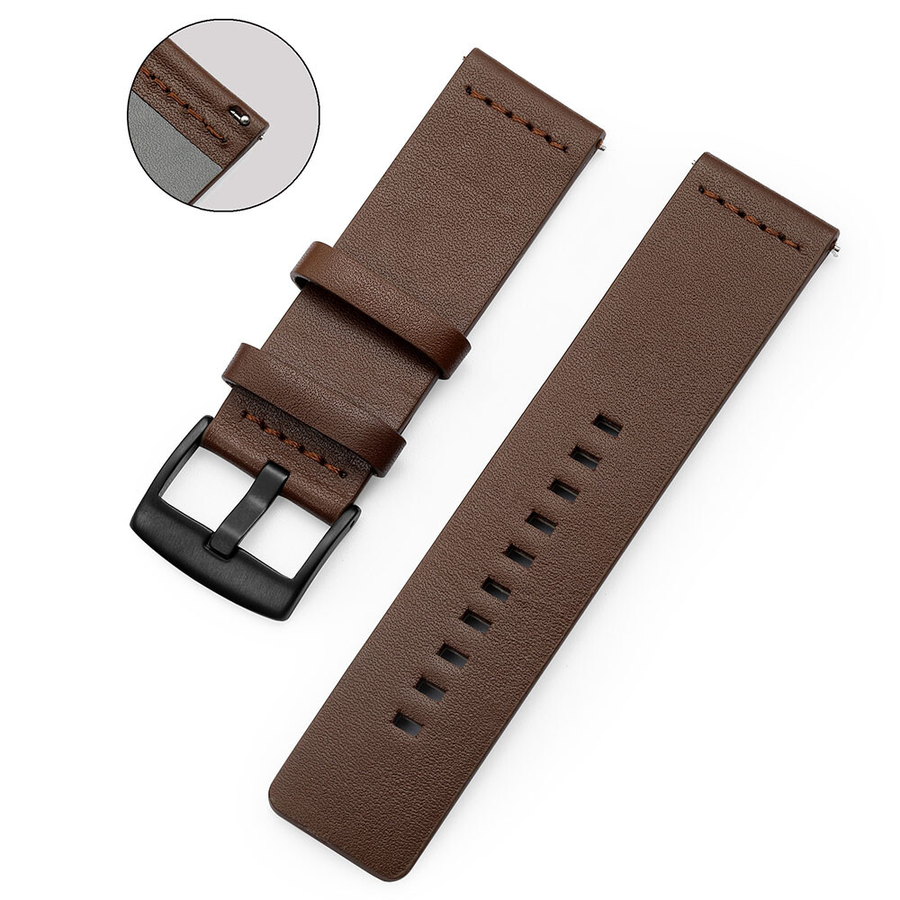 1Pc 24mm Microfiber Leather Brown Watch Band Wrist Strap Quick Release USA