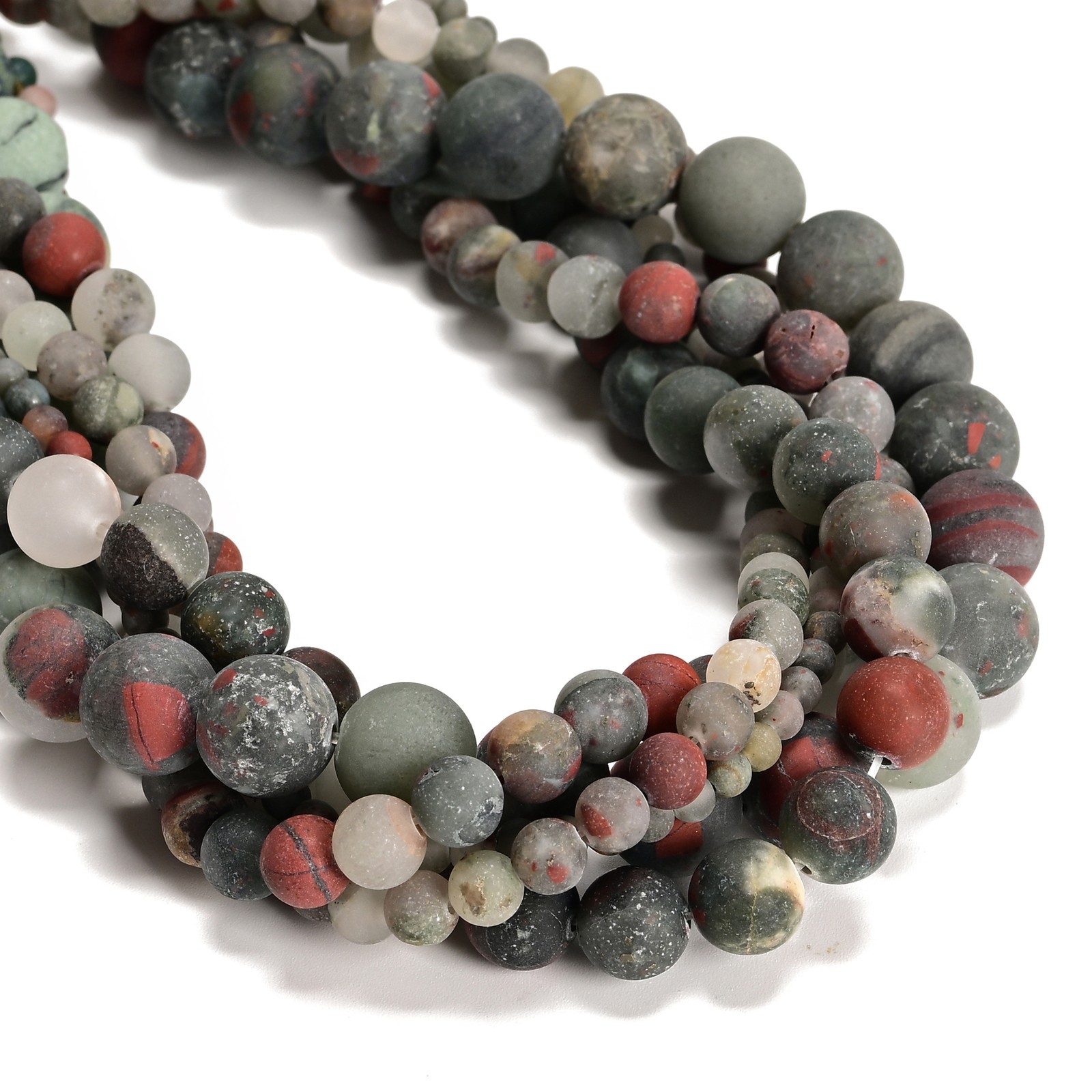 African Bloodstone Matte Round Beads 4mm 6mm 8mm 10mm 12mm 15.5″ Strand