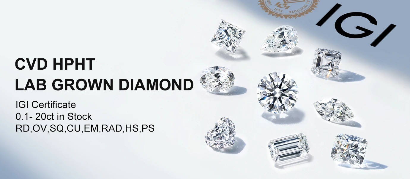Wholesale IGI Round Cut 0.3-5ct Lab Grown Diamond D Color VVS1 for Fine Jewelry
