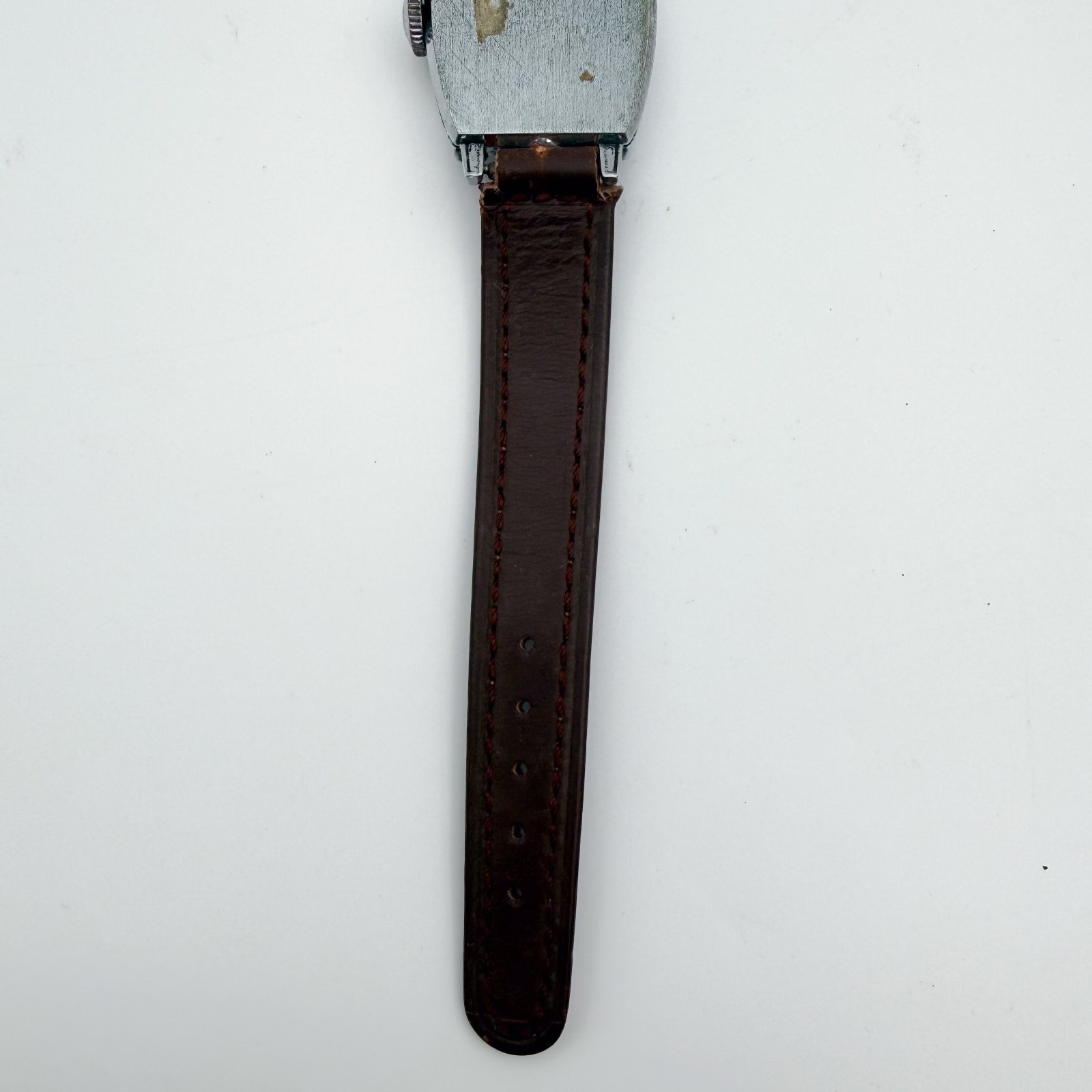 Mickey Mouse 1930’s Disney Ingersoll Chrome Watch w/ Leather Band 1939 Working