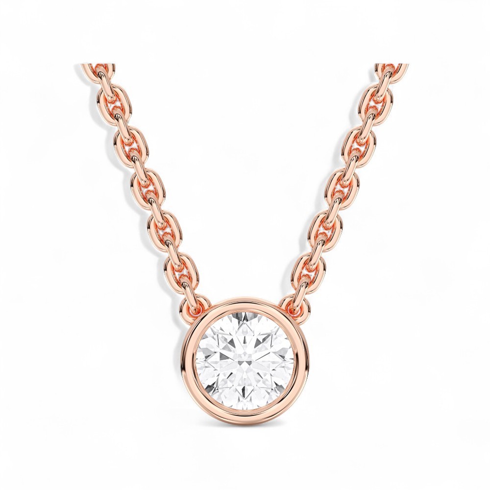 0.75 Ct Round Lab Grown Diamond Pendant 14k White Gold Certified