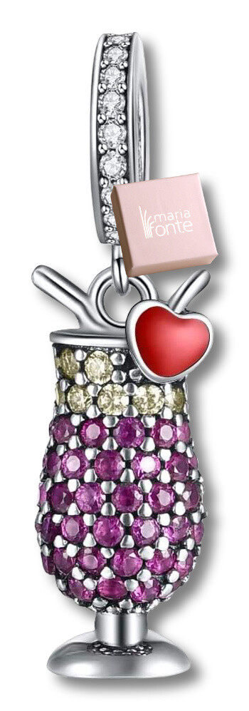 MariaFonte Charm Cocktail Drink Glass Silver 925 Zirconia Compatible