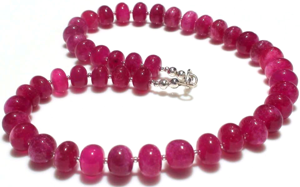 283.00 carat Natural Ruby 925 Sterling Silver Necklace.