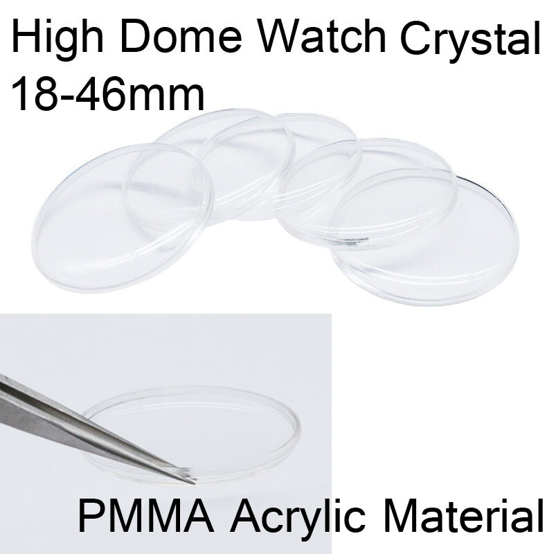 1mm High Dome Retro Pocket Watch Glass 18mm to 46mm Round Watch Crystal Mirror