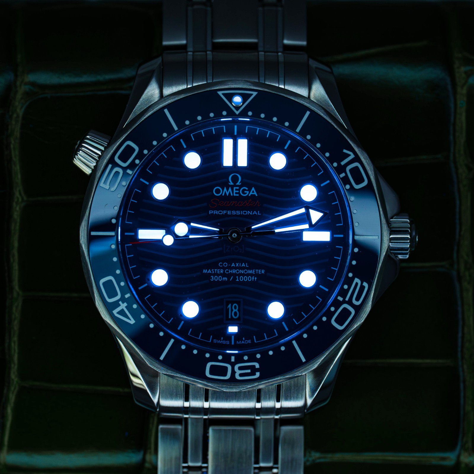 2023 Omega Seamaster Diver 300m Blue Dial on Bracelet 210.30.42.20.03.001 B+P