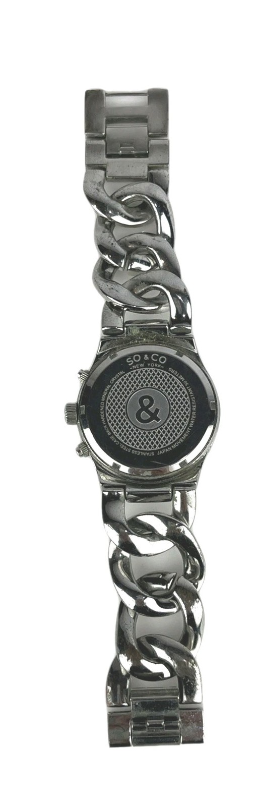 SO & CO Watch Women’s 38mm Silver Tone Purple Multi Dial Day Date New Battery