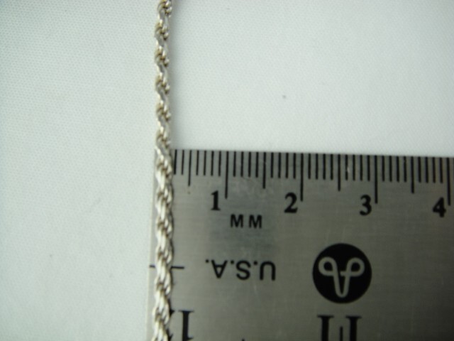 Sterling Silver – Stamped 30 in Rope Chain Necklace Italy 14 Gram