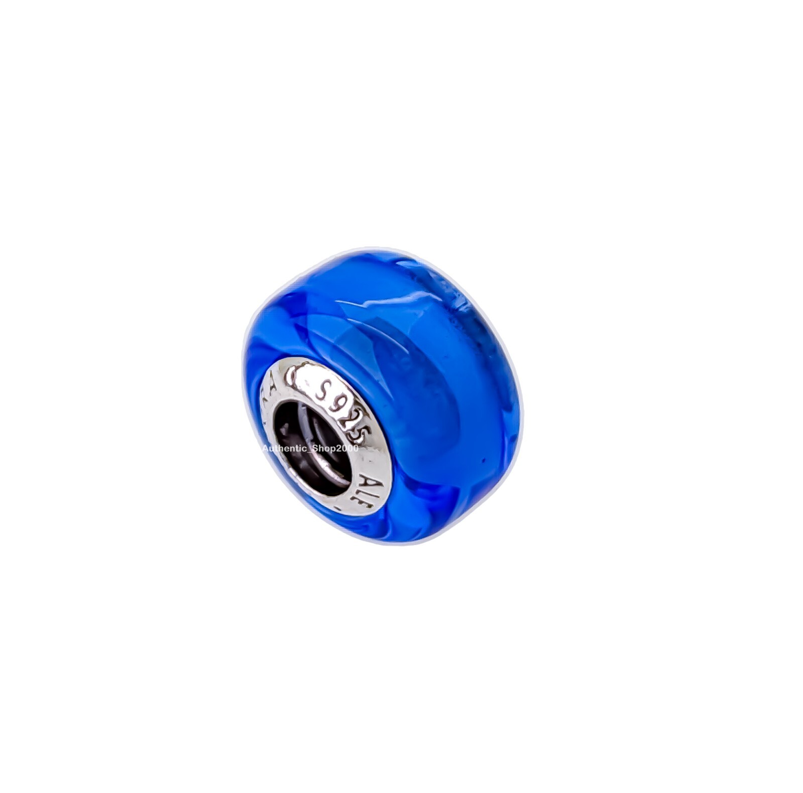 New 100% Authentic PANDORA 925 Ale Silver Blue Mini Murano Glass Charm 793105C00