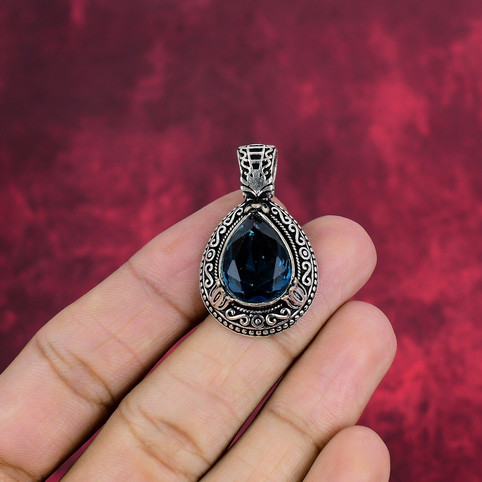 Iolite Gemstone Handmade 925 Sterling Silver Pendant Jewelry Gift For Love