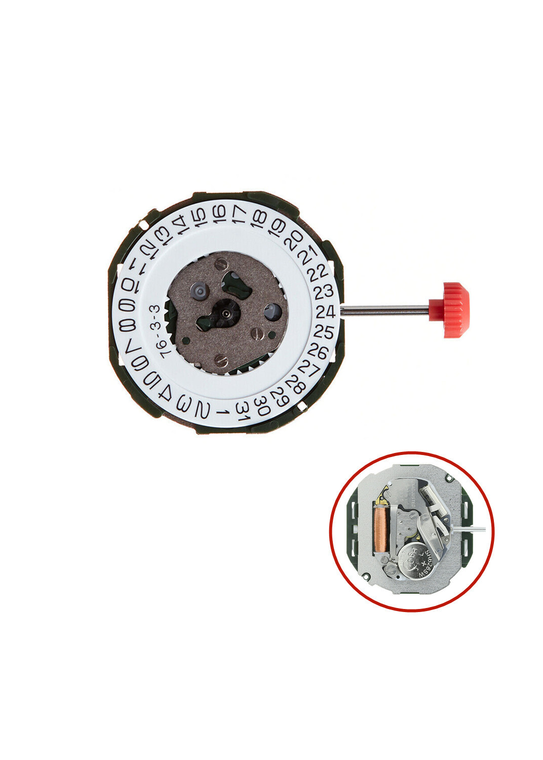 23.3mm 3-Hand Date @ 3 Quartz Watch Movement with Battery&Stem For Miyota 2115