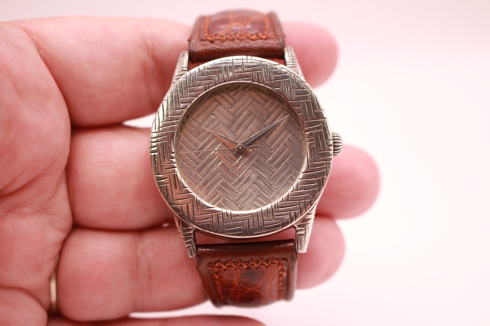John Hardy Sterling Silver 925 Woven Bedeg Model 4874 Round Quartz Watch