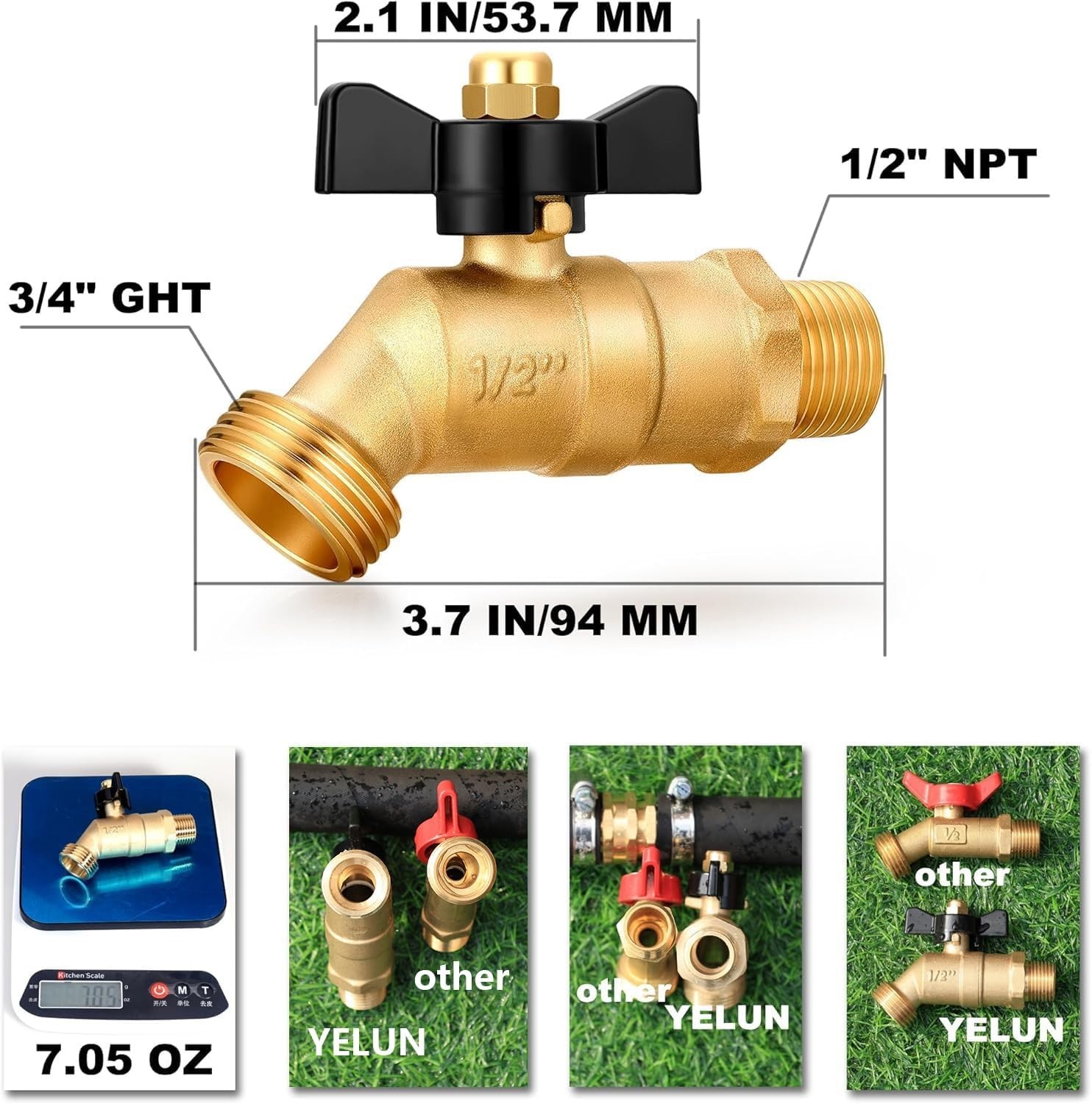 Full Flow Male outdoor-faucets Hose Bibb 3/4″ Male NPT inlet Connection with …