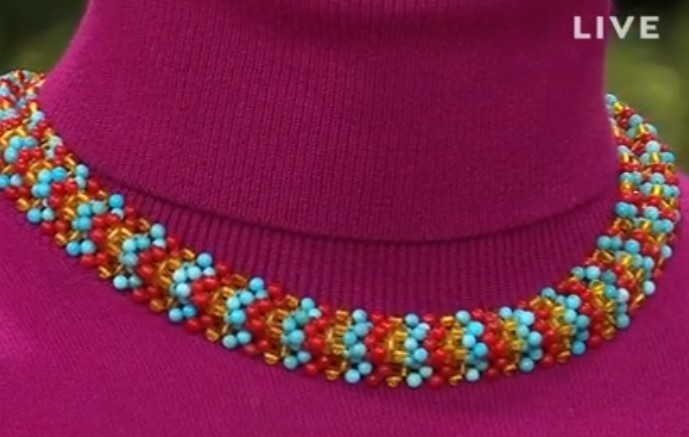 Jay King Sterling Silver Angel Peak Turquoise, Coral & Amber Woven Bead Necklace
