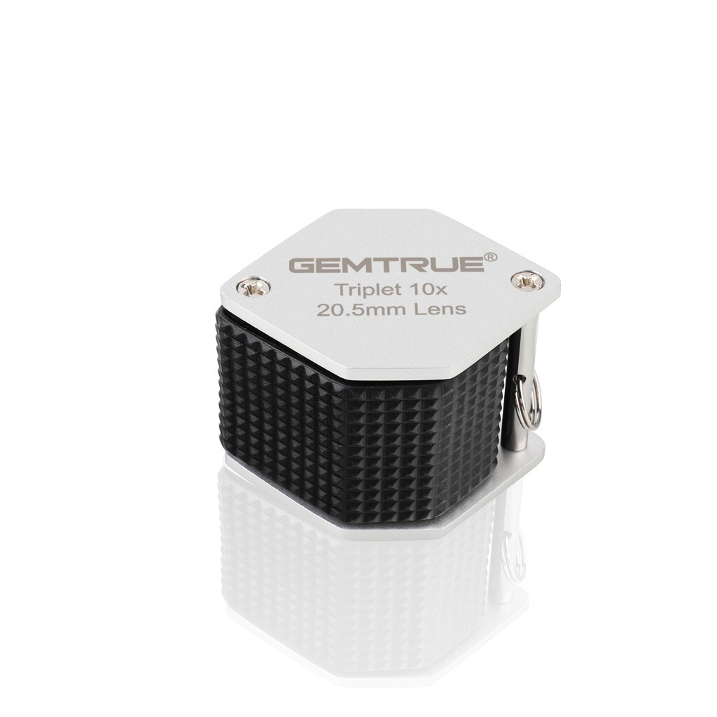 GemTrue Jewelry Loupe Diamond Loupe 20.5mm 10x Triplet Loupe with Rubber-grip